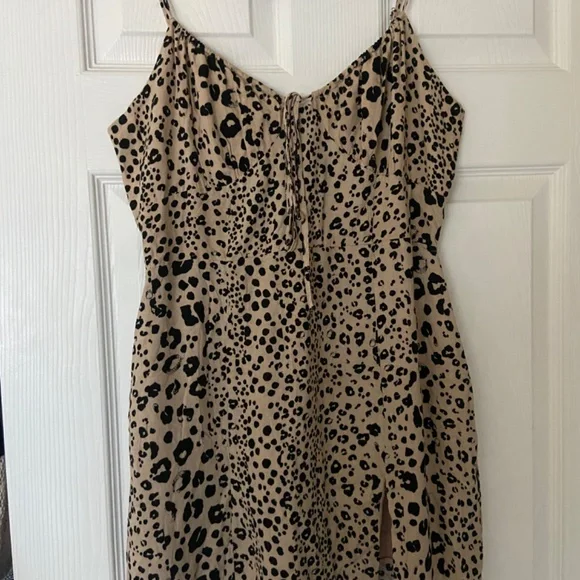 Bailey Rose Cheetah Print Mini Dress dolls kill size M Small mob wife sexy 🐆 - Picture 2 of 7